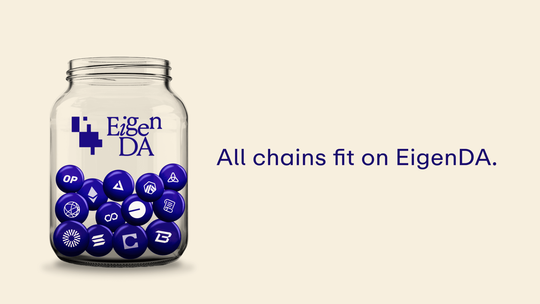 All chains fit on EigenDA — jar of chain logos