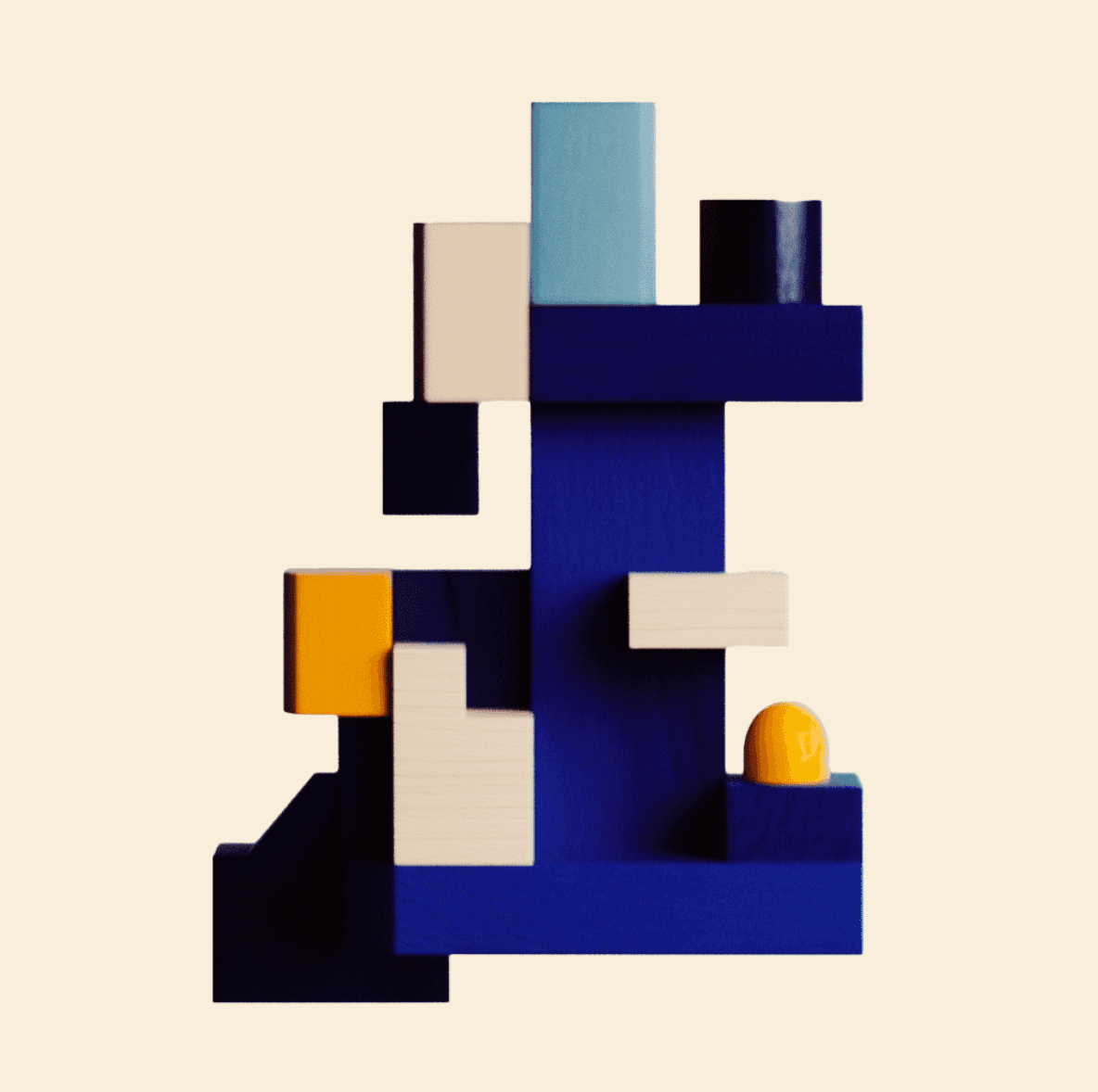 Abstract EigenDA brand sculpture